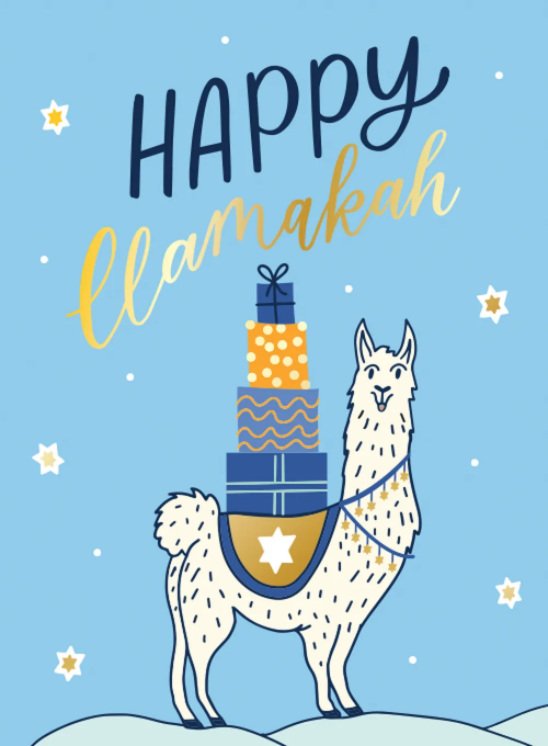 Happy Llamakah - hanukkah_cards - Card