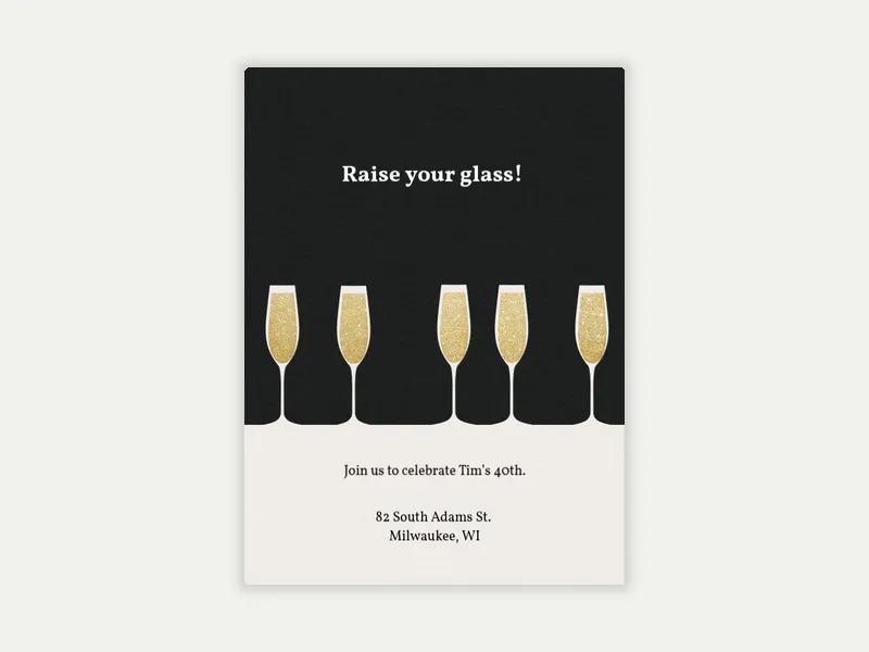 Black Champagne Glasses - cocktail_party - Invitation