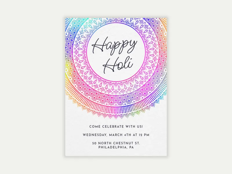 Happy Holi - holi - Invitation