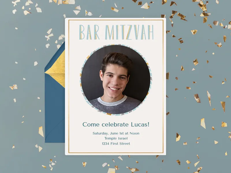 Star of David (Photo) Invitation premium template design