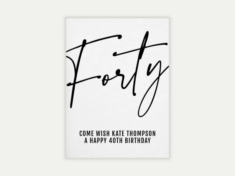 Handwritten Birthday - 40th_birthday - Invitation