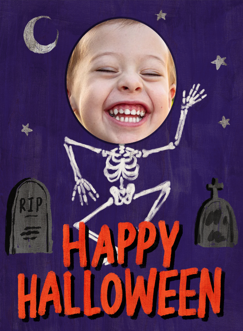 Halloween Skeleton Face (Photo) - halloween_cards - Card