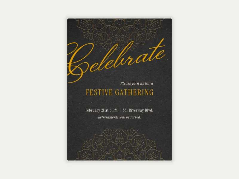Black Henna - anniversary - Invitation
