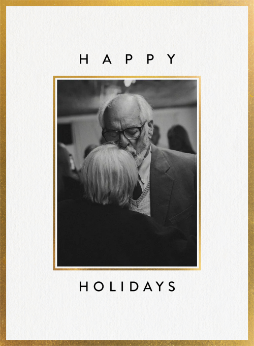 Holiday Gold Border (Photo) - christmas_cards - Card