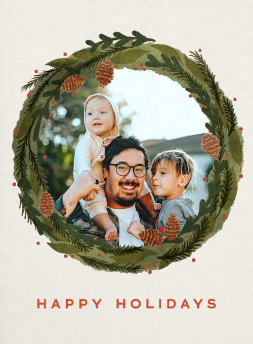 Holiday Wreath Frame (Photo) - design_your_own_cards - Card