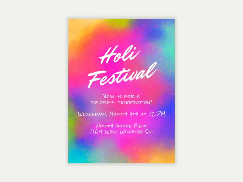 Holi Festival - holi - Invitation