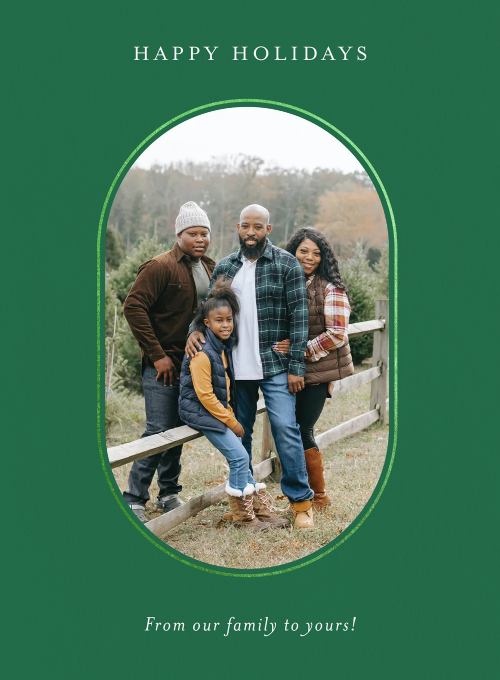 Holiday Oval Frame (Photo) - design_your_own_cards - Card