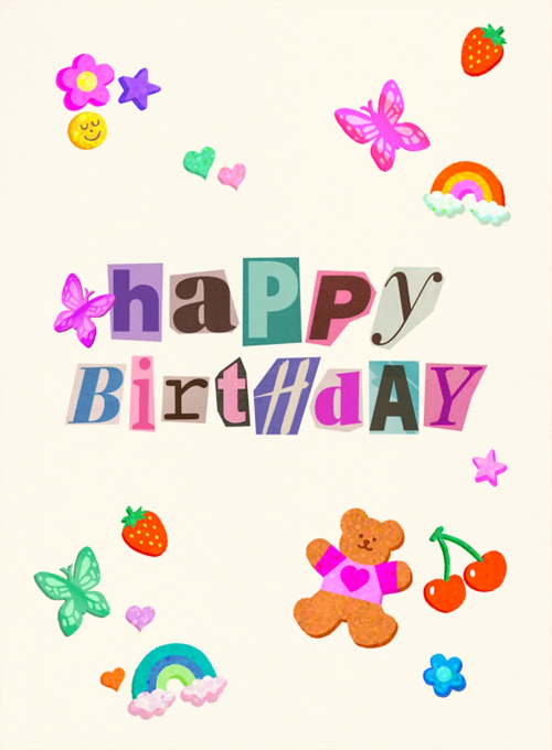 Happy Birthday Letter Collage - birthday_adults_cards - Card