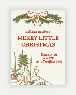 open lace back dress Sophisticated Holiday Party Invitation Card Featuring a Contemporary T