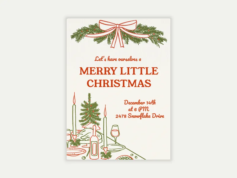 Holiday Tablescape - christmas - Invitation