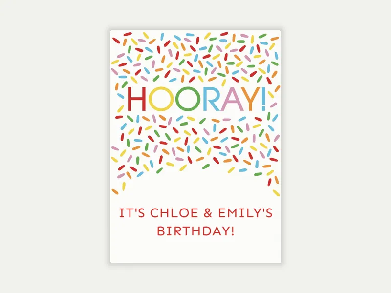 Hooray Sprinkles - joint_birthday - Invitation