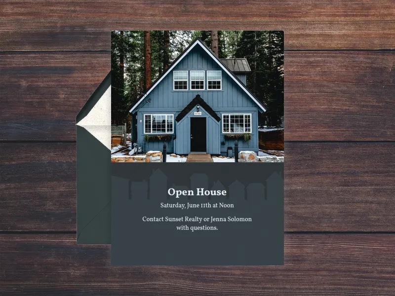 House Shape (Photo) Invitation premium template design