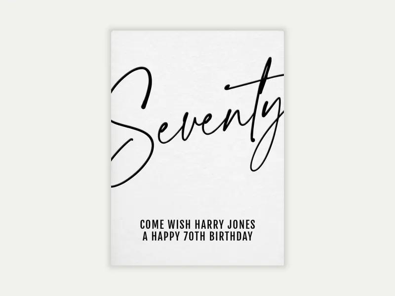 Handwritten 70th Birthday - 70th_birthday - Invitation