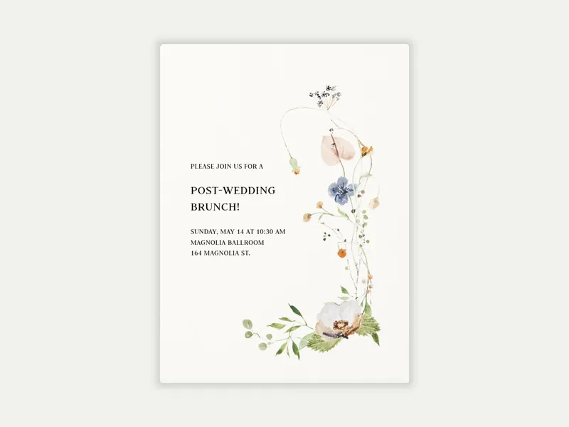 Ikebana Arrangement - post_wedding_brunch - Invitation