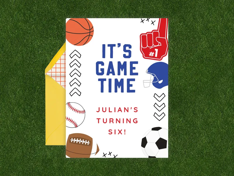 It’s Game Time - sports - Invitation
