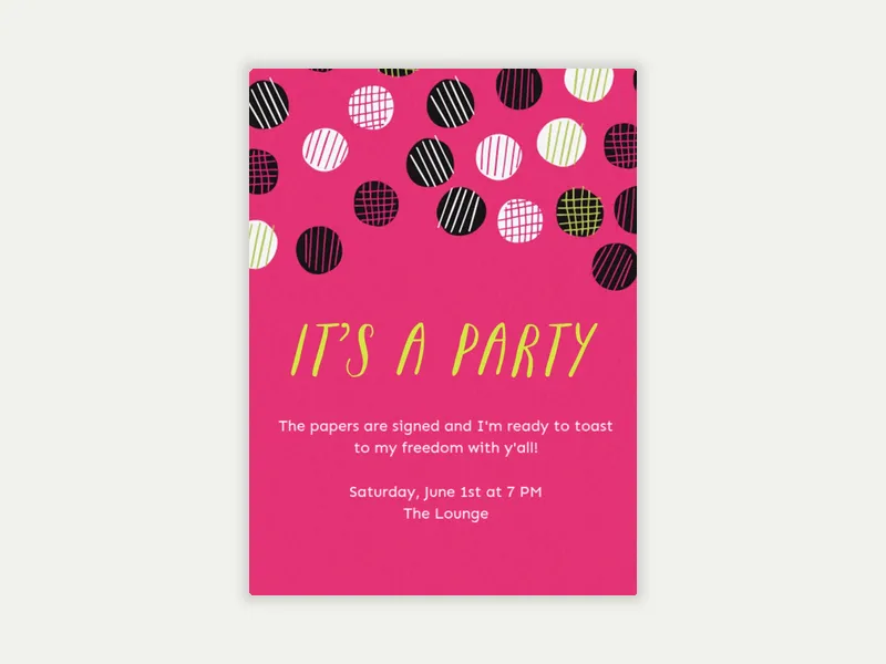 It's a Party Dot Pink - featured - Invitation