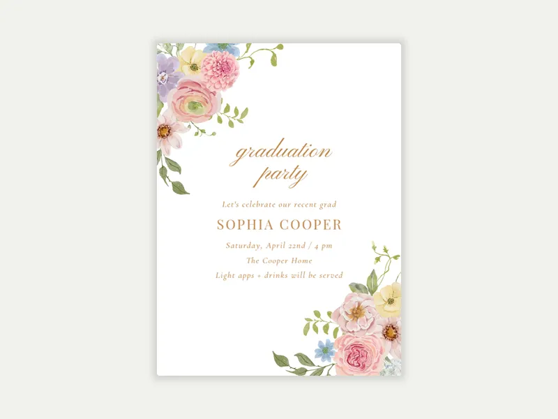 Joyful Blooms - graduation - Invitation
