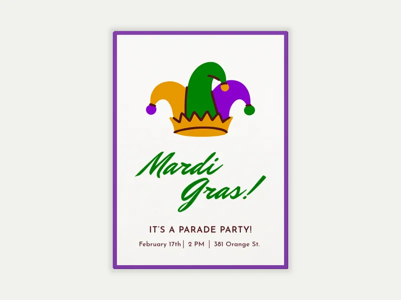 Jester - mardi_gras - Invitation