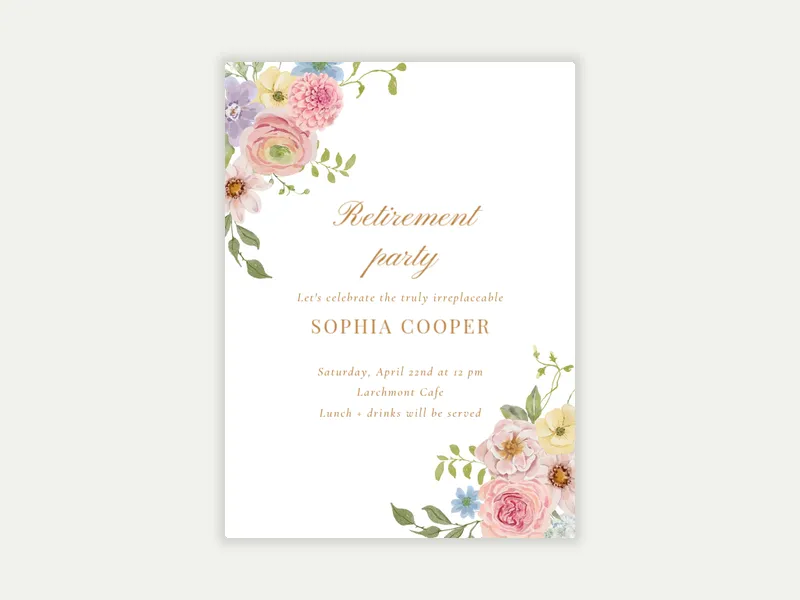 Joyful Blooms - retirement_farewell - Invitation