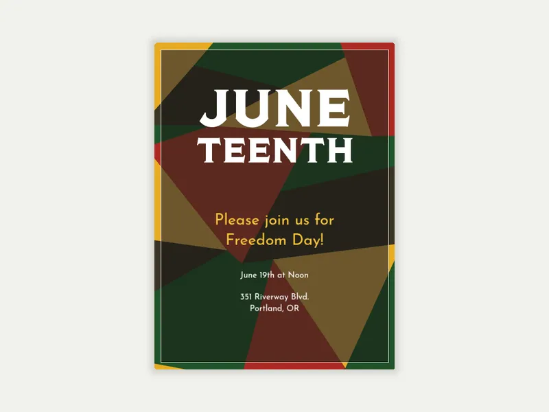 Juneteenth Geometric - juneteenth - Invitation