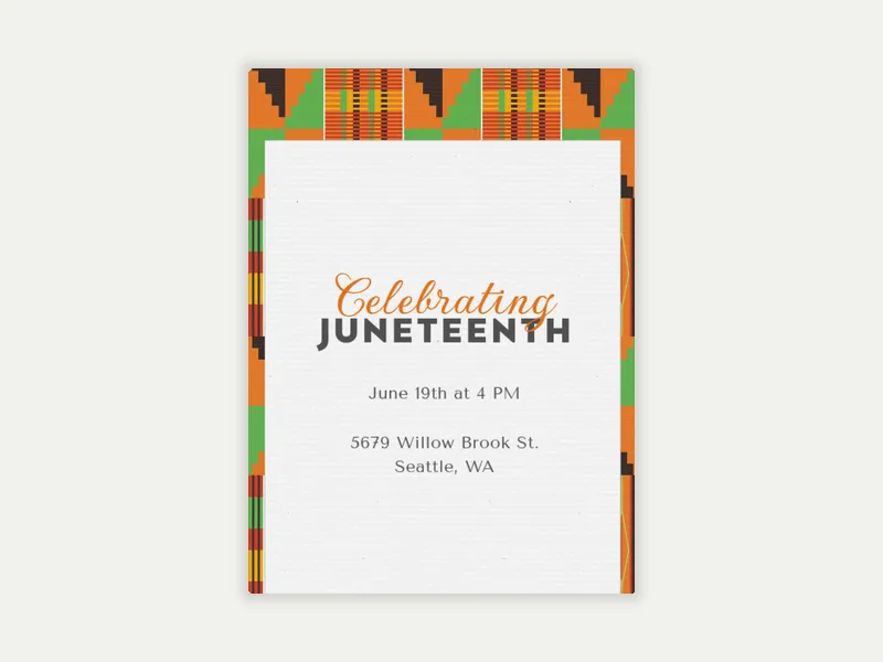 Kente Pattern - juneteenth - Invitation