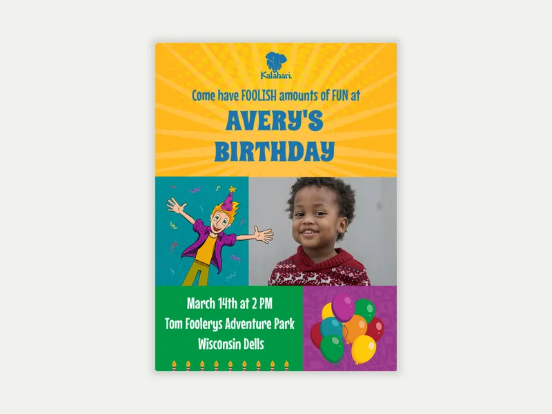 Kalahari Resorts: Foolishly Fun (Photo) - kalahari_resorts - Invitation