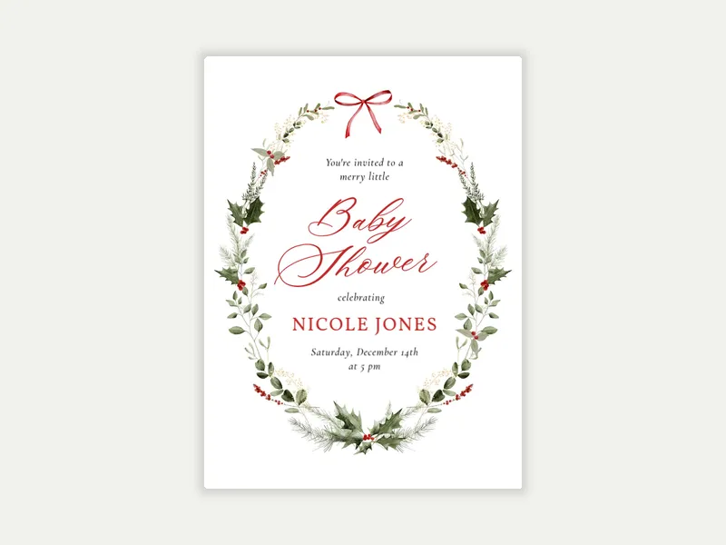 Holly Wreath - featured - Invitation