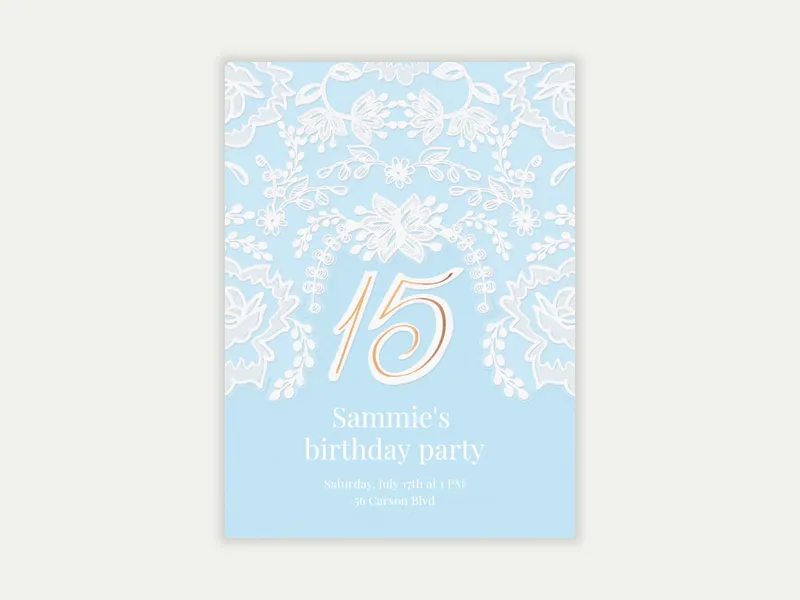 Blue Lace - quinceanera - Invitation