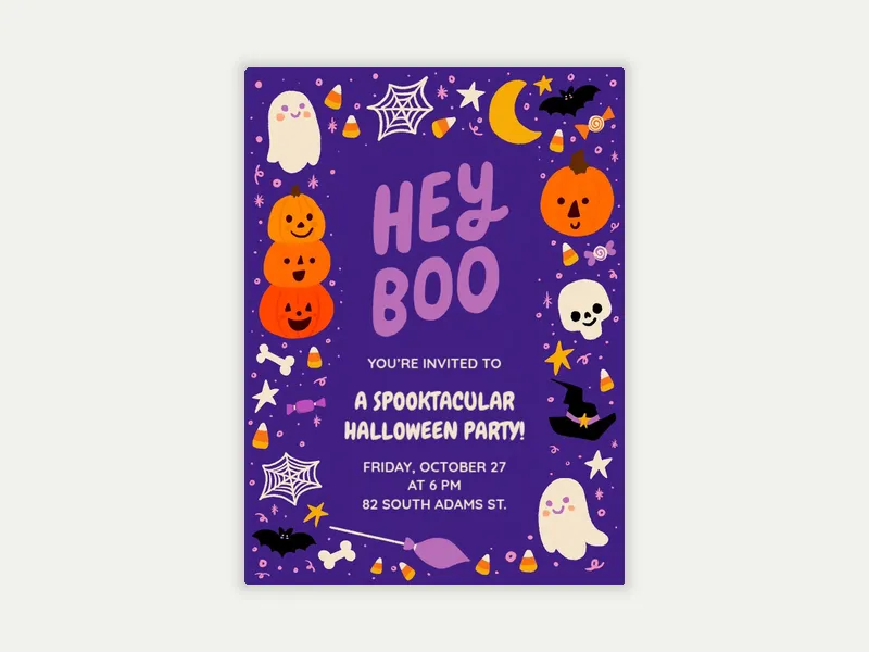 Hey, Boo - halloween - Invitation