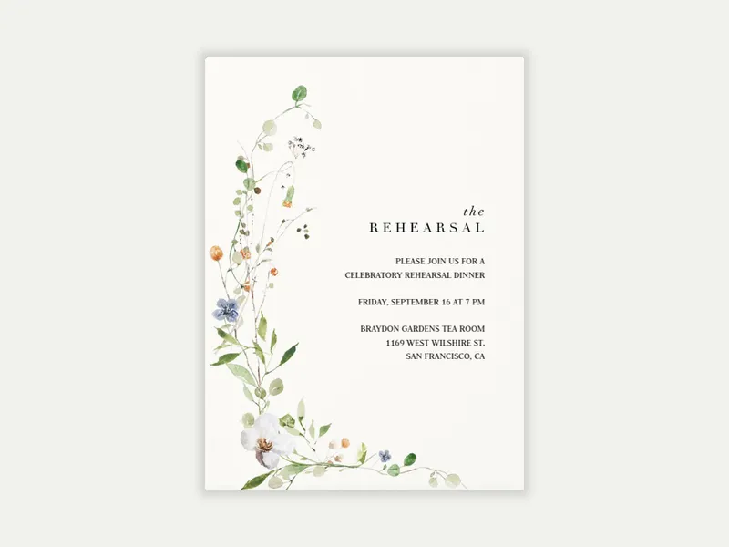 Ikebana Arrangement - rehearsal_dinner - Invitation