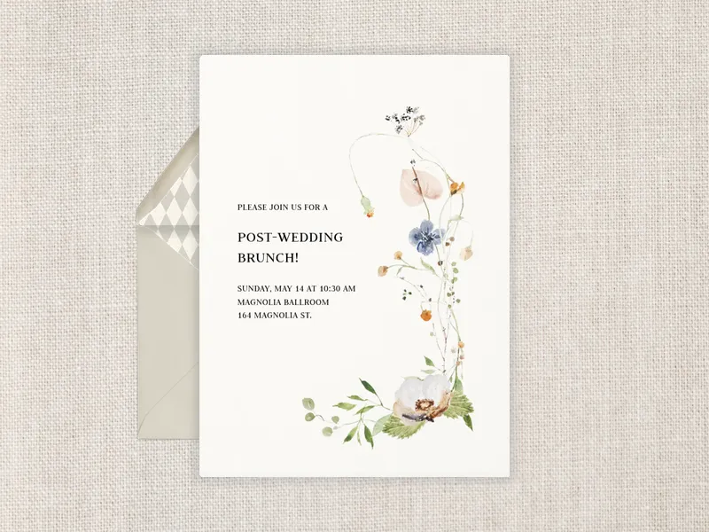 Ikebana Floral Arrangement - post_wedding_brunch - Invitation
