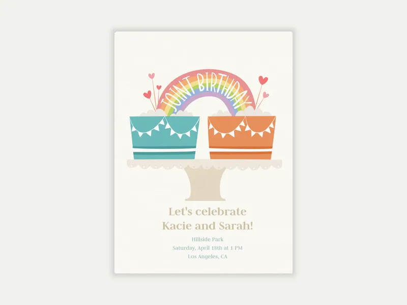 Joint Birthday Cake - joint_birthday - Invitation