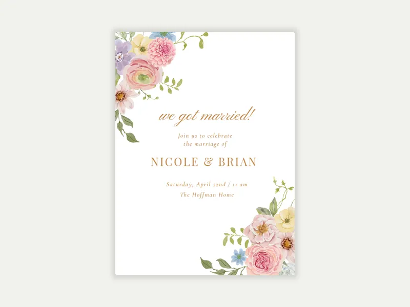 Joyful Blooms - elopement_party - Invitation