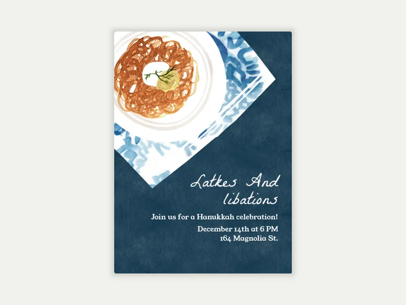 Latkes and Libations - hanukkah - Invitation