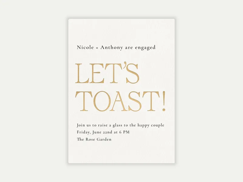 Let’s Toast! - engagement - Invitation