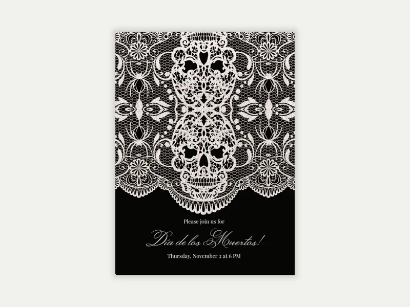 Lace Skull - dia_de_los_muertos - Invitation