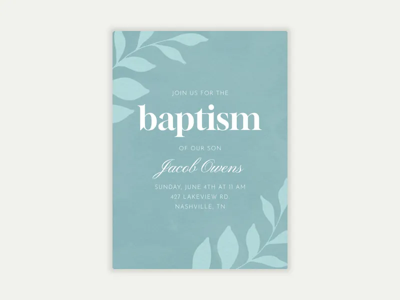 Boy Baptism - baptism - Invitation