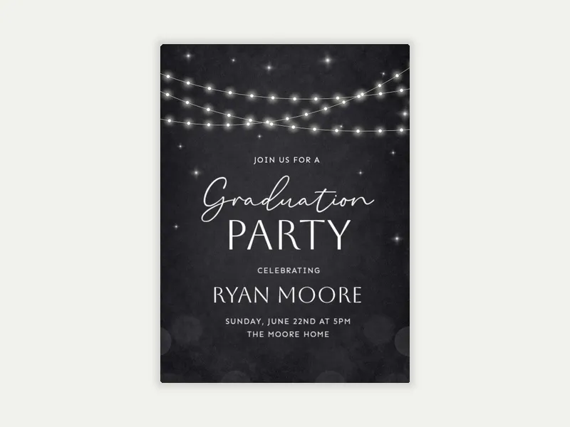 Lit Up Grad - graduation - Invitation