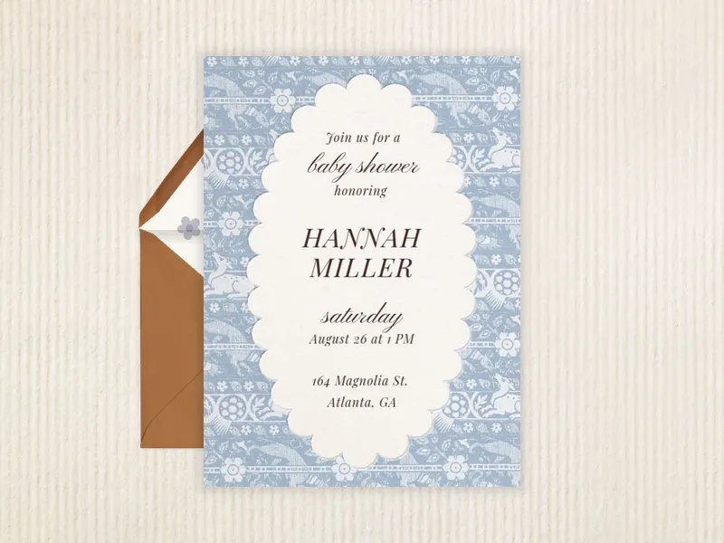 Laura Ashley: Blue Wallpaper - featured - Invitation