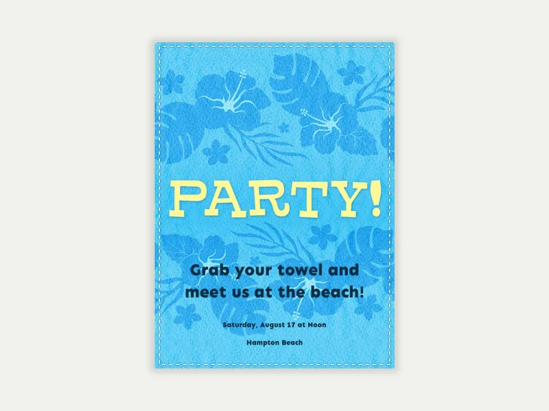 Beach Towel Party - back_to_school - Invitation