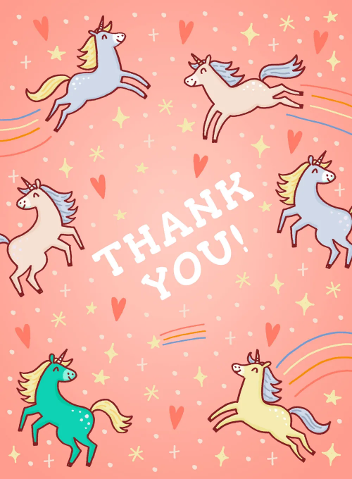 Magical Unicorn Thank You - featured - Card