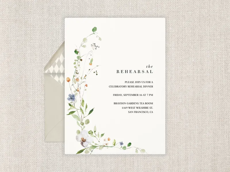 Ikebana Floral Arrangement - rehearsal_dinner - Invitation