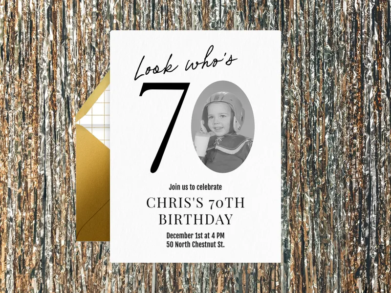 Major Decade (Photo) - 70th_birthday - Invitation