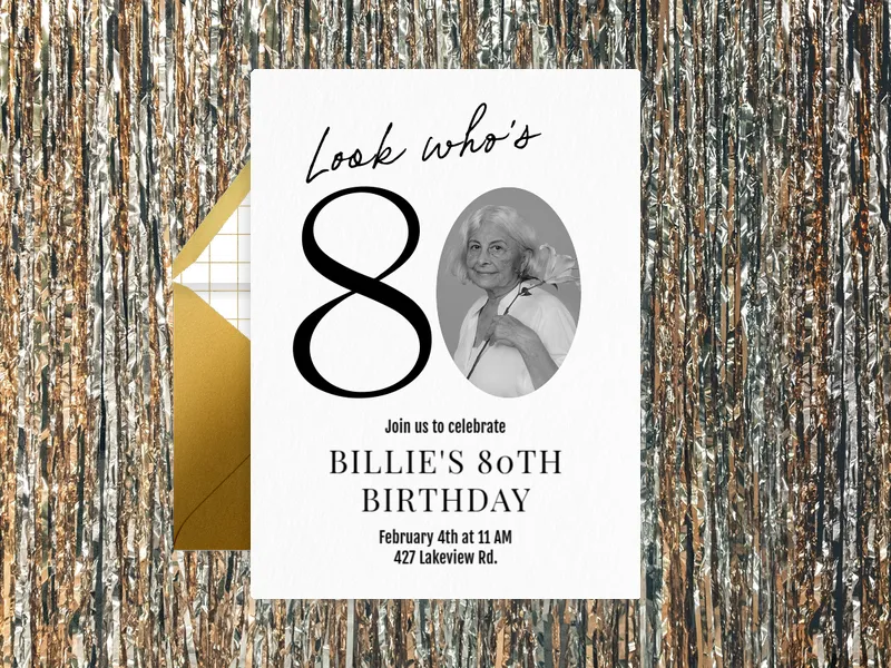 Major Decade (Photo) - 80th_birthday - Invitation