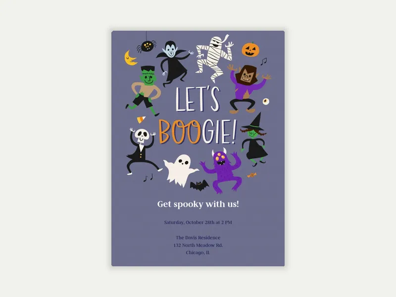 Let's Boogie - halloween - Invitation