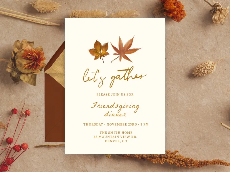 Maple Leaves - fall - Invitation