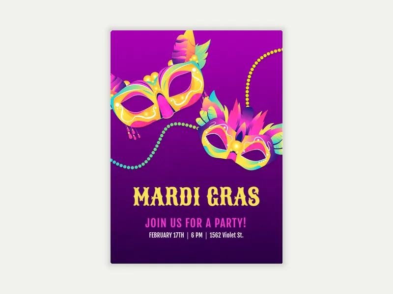 Mardi Gras Mask - mardi_gras - Invitation