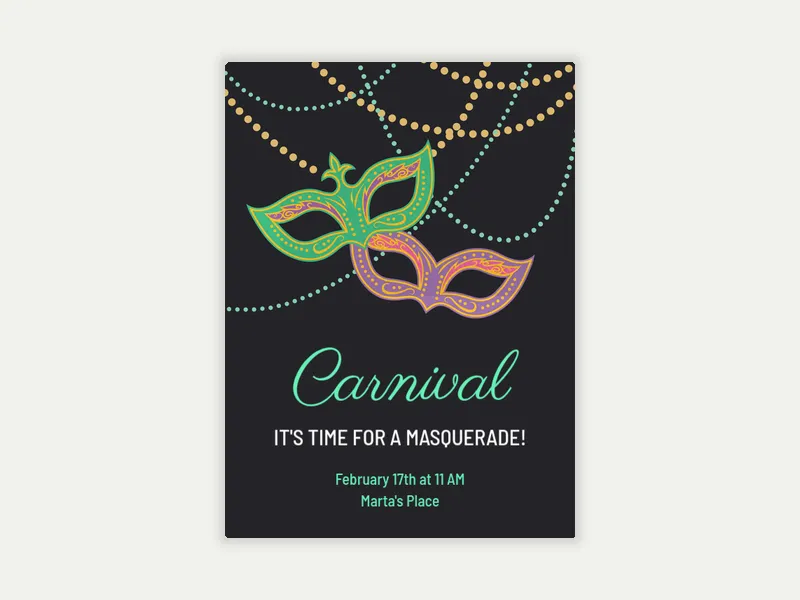 Mardi Gras Beads - mardi_gras - Invitation