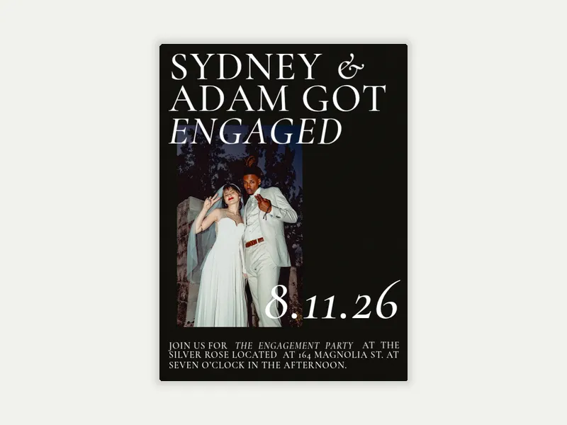 Let's Get Hitched (Photo) - engagement - Invitation