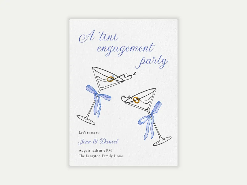 Martini Matrimony - engagement - Invitation
